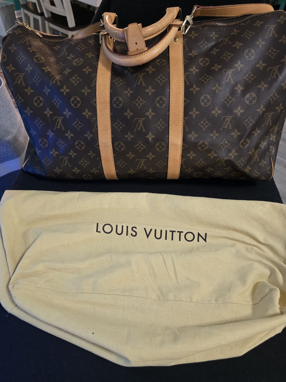 Louis Vuitton Monogram Keepall Travel Duffle - Brown & Vachetta